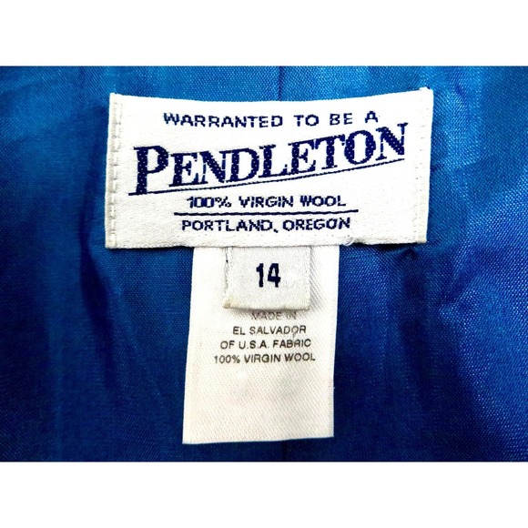 NEW! Pendleton 100% Virgin Wool Blazer Jacket Blue Women SZ 14 - Picture 6 of 6